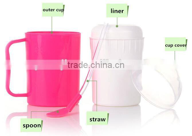 Supply fashion Creative sand ice milkshake cup / iced beer cup --Rose Red