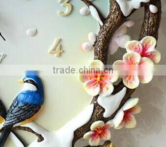 European creative 3d plum cartoon picture wall clock