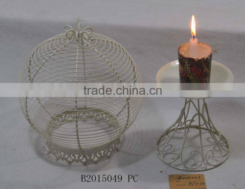 White wire candle lamp