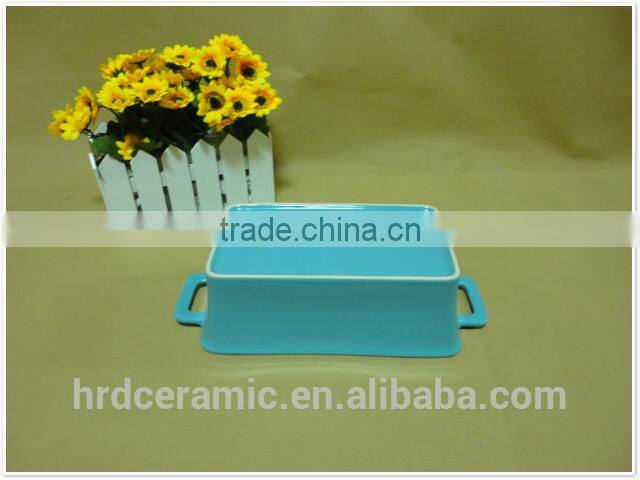 2014 daily use porcelain ceramic bakeware with two handle
