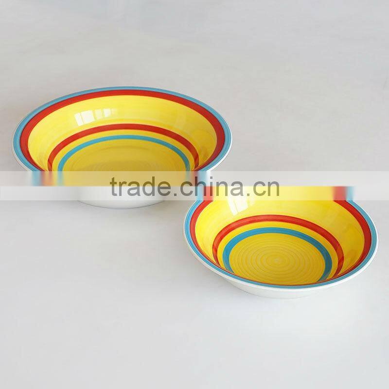 9.5" Colored Stoneware Pasta bowl, Glazed Ceramic Bowl