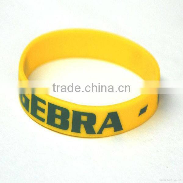Colorrful debossed and embossed Silicone Wristband