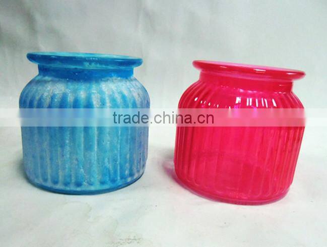 Small Vintage Art Glass Flower Arrangement Blue Rose Red Table Decorative Cheap Single Lovely Vase