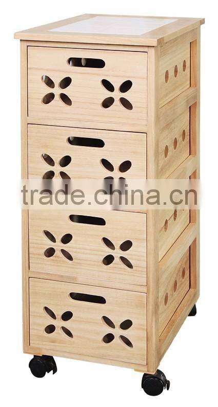 New style high quality and good price wooden cabinet with wheels