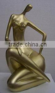 Bronze gold color fat woman art sculpture for sale