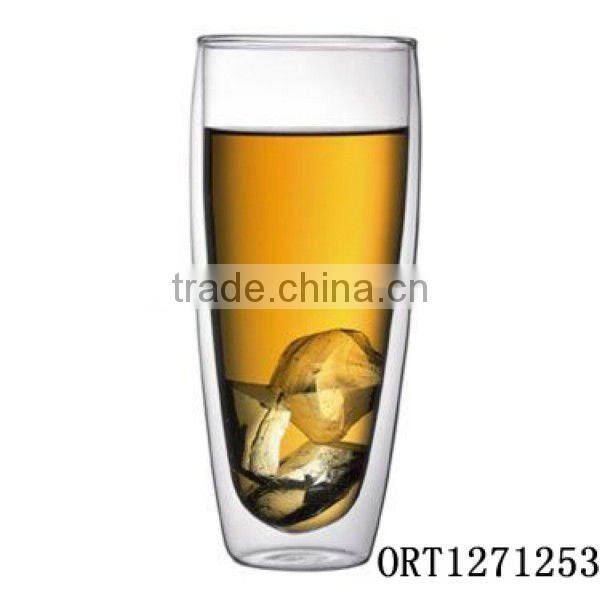 300ml 10oz double wall glass cup for iced tea