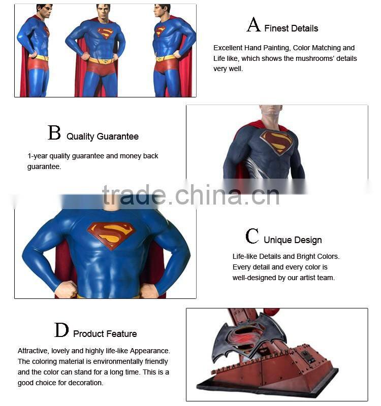 outdoor garden decoration resin craft life size superman statue