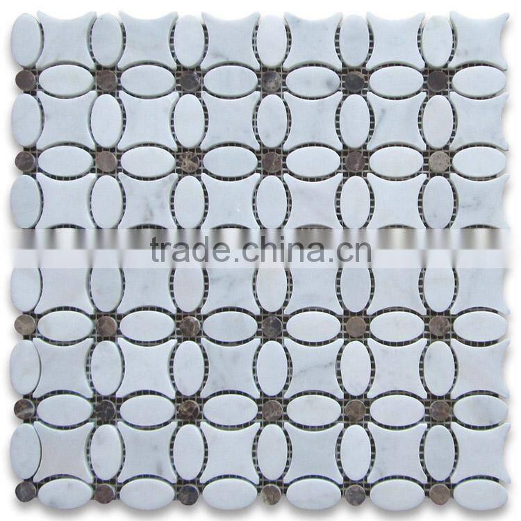 MM-CV279 Cheapest kitchen natural stone elegant flower marble mosaic tile