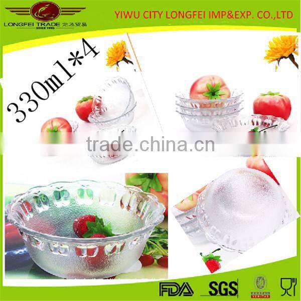 High Clear Decorative Tempered Gass Fresh Salad Bowl