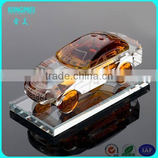 Decorative wholesale fashion blue crystal perfume bottle with car model