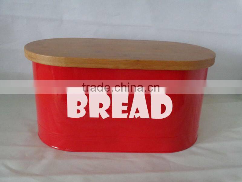 Powder coated with silk print metal bread bin