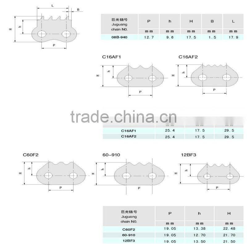 08B-2V sharp top special attachment chain
