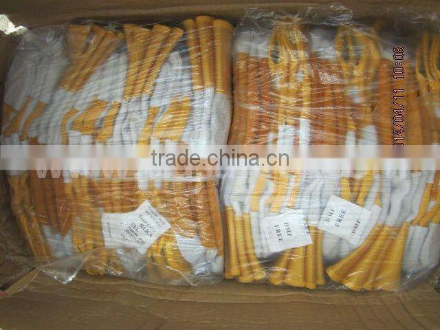 Double Palm Leather Work Glove With Cotton Back Rubberized Cuff