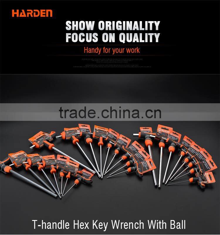 T-handle hex key wrench with ball
