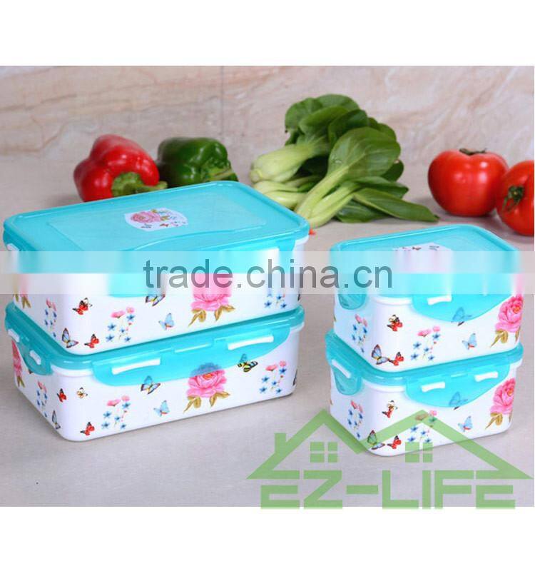 BPA free microwave safe seal plastic food storage containers with lids 4 pcs/set