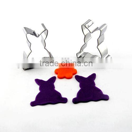100% Food grade cake tools animal shape cookie cutter stainless steel rabbit biscuit mold for Easter promotional