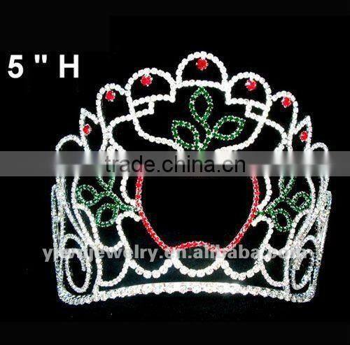 HC172-0008 High-Grade Rhinestone Colored Pageant Crown &Tiara 2017 In Halo