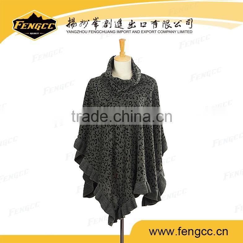 High quality Fashion design women cashmere knit ponchos sweater