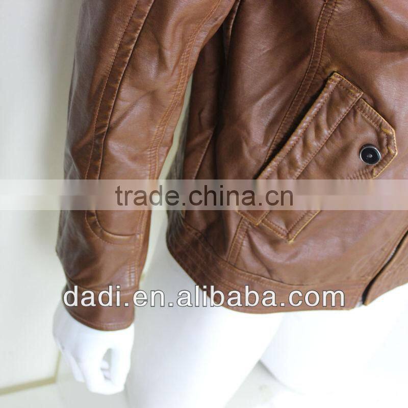 Fashion Orange Leather Jacket For Men
