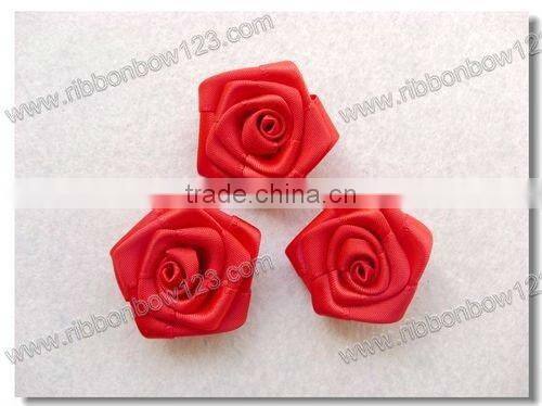 red rose satin ribbon flowers artificial
