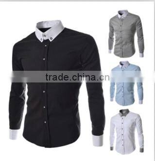 Men Dress Casual Formal Fitted Shirts , Slim Shirts For Men