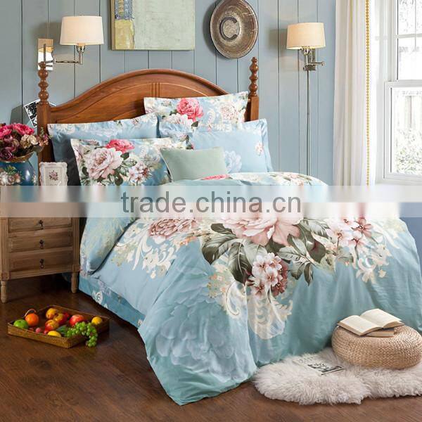 100%cotton big flower printed bedding set