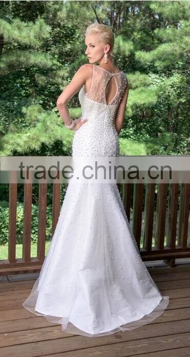 three color satin off shoulder long beaded evening dress 2015