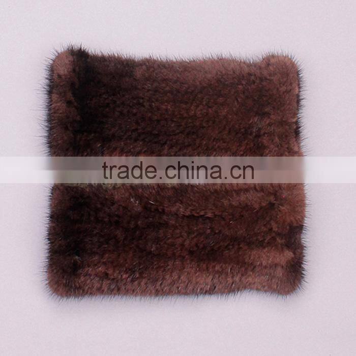 CX-A-61A Real Knitting Hand Fingerless Winter Mink Fur Arm Warm Girls Hand Gloves