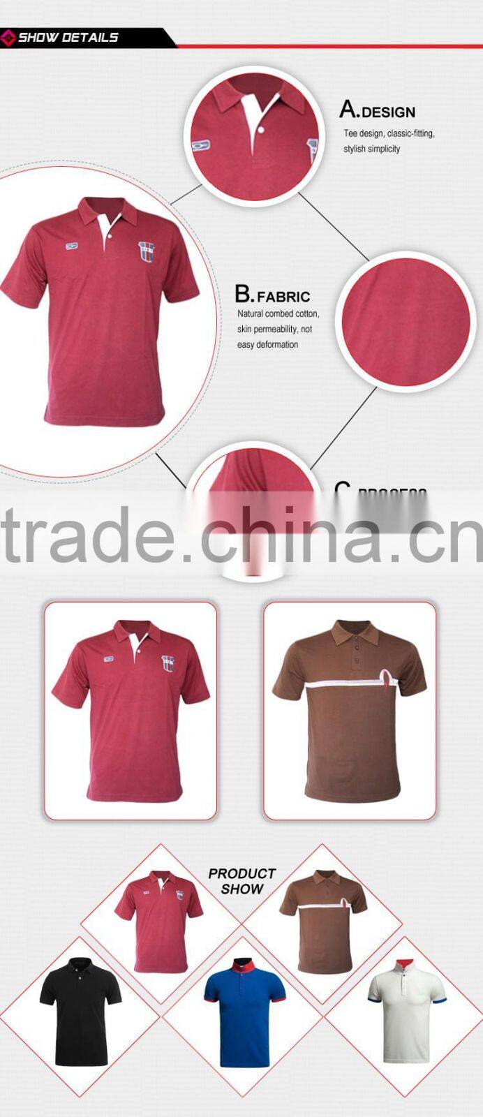 100% cotton men plain printing polo shirt