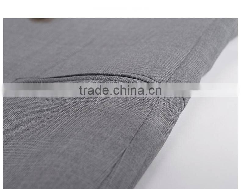 New Design Double Breast Light Grey Coat Pant Business Men Suit