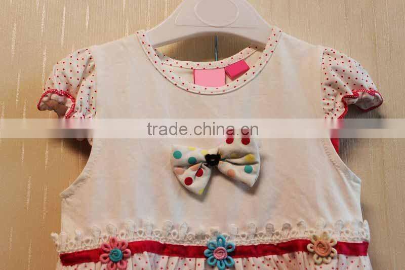 2016 Lovely Style Baby Dress Set Knitted Printed 100% Cotton Summer Dress TP-7751
