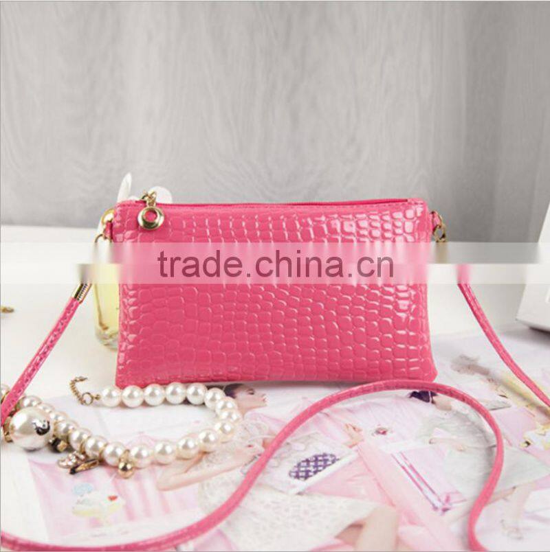 Korean fashion single shoulder pu leather crocodile lady women's shopping hand bag