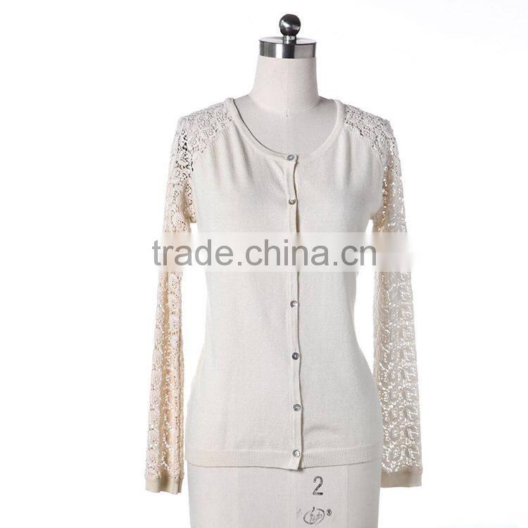 Small quantity clothing sweater manufacturern for girl,striped crewneck black & white cardigan sweater