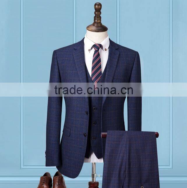 Fashion personalised business formal mens suits with polyester wool blend fabric