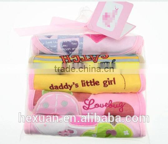 OEM or Stocked ,5PCS/SET Baby Bibs set,Mesh bag baby Babybibs set,100%cotton bib