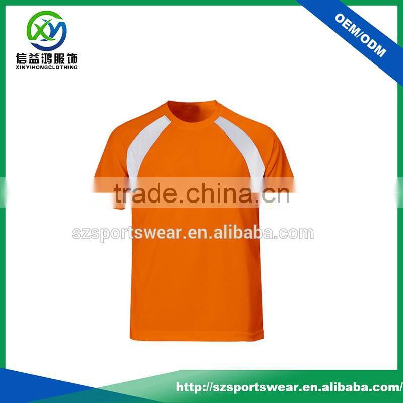 High Quality Contrast Spelicing Cotton /Polyester Men T shirt