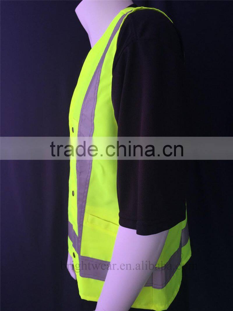 hi vis yellow Canada market snaps closure reflecting vest