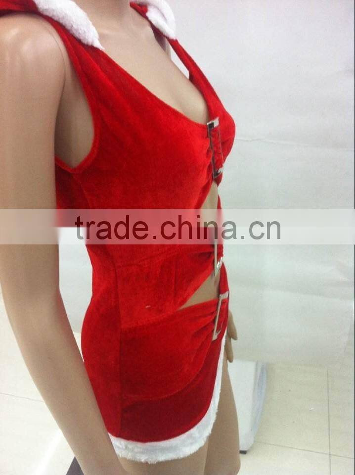 Hotsale Xmas saxy Claus santa's outfit costume for girl