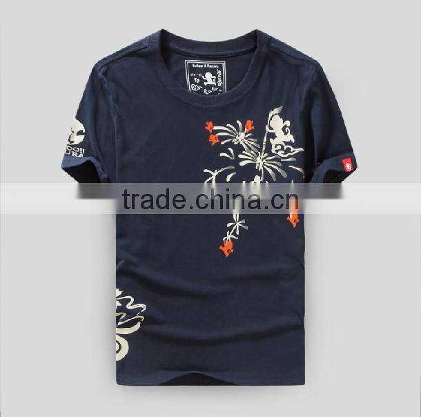 high quality 100%cotton thin printing round neck t-shirt