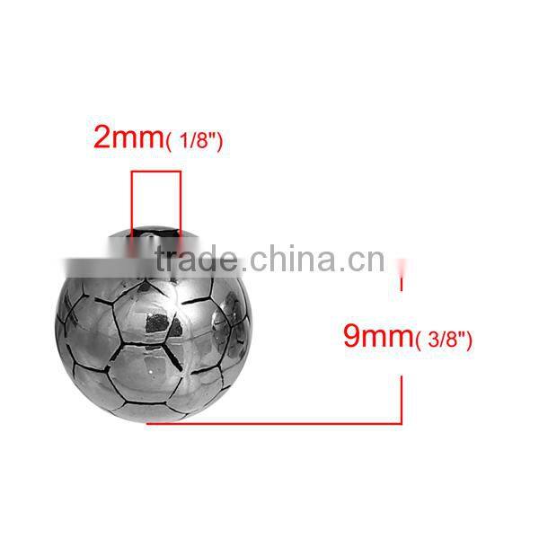Wholesale Football Antique Silver 304 Stainless Steel 3D Spacer Beads