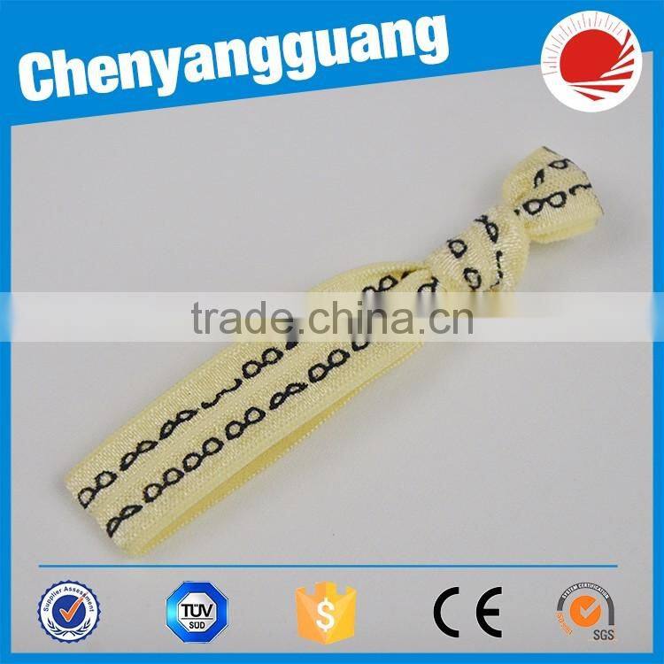 New Design Printed Folding Over Elastic For Hair Ties