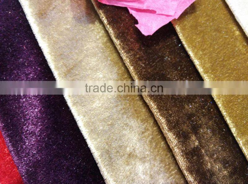 solid dyed shiny velour fabric