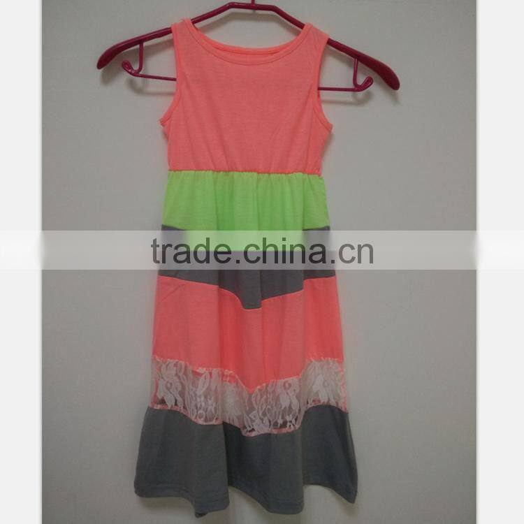 Women Fluorescent Color Beach Long Dress Cute Mommy Daughter Maxi Dress