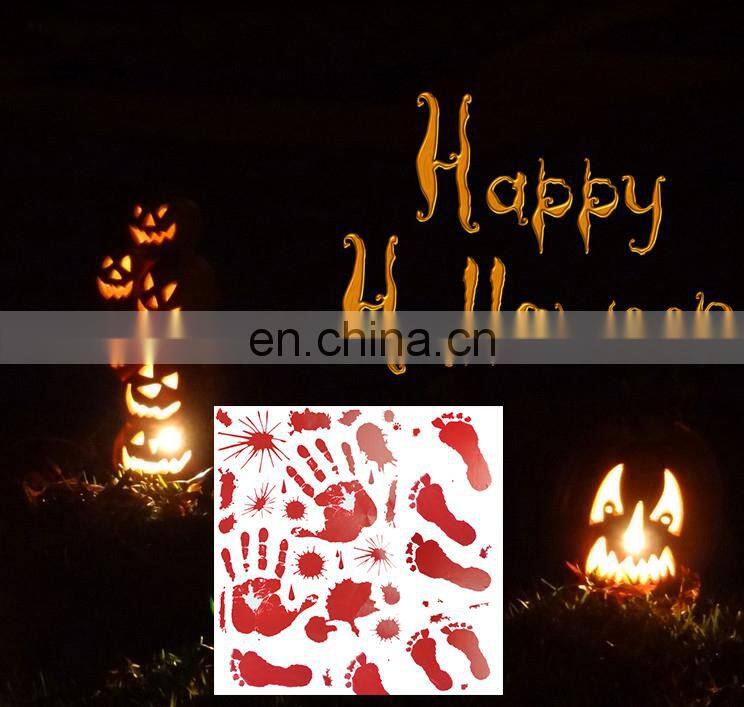 High quality halloween Glass pastes home door decoration FullHome cheap red PVC wall poster for sale MFJ-0061