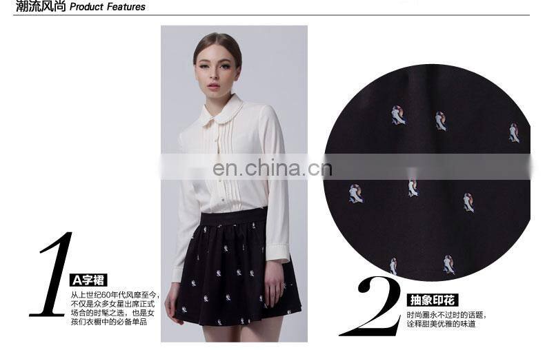 2014 summer new collection european printed A-shape mature women short skirt
