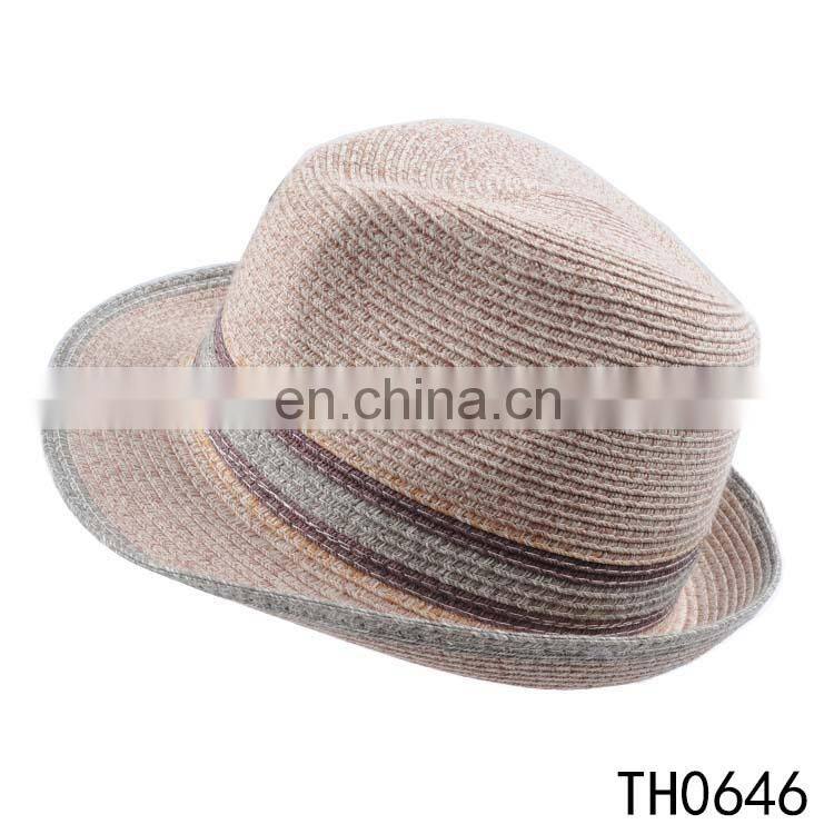 Unisex summer short brim natural paper panama fedora hats for men & women