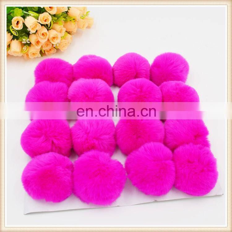 Hot selling in europe genuine rabbit real fur pom pom