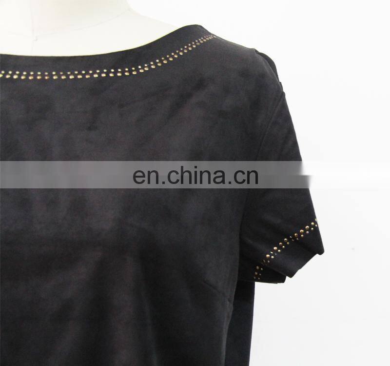 high quality suede t-shirt for women