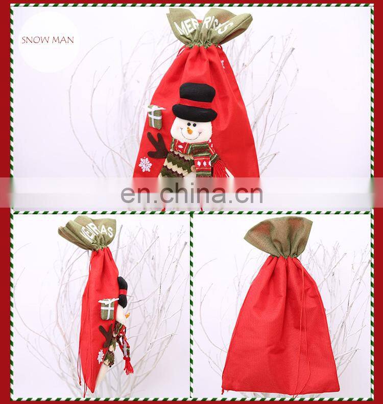 Large Christmas Gift Bags Non Woven Bag Santa Snowman Reindeer Candy Bag Wholesale Santa Sacks Christmas Decoration 2017