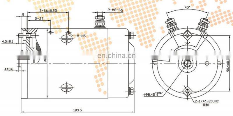 48v 2kw 2700RPM hydraulic dc motor